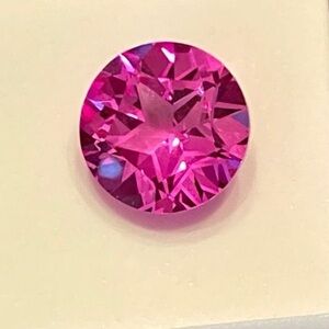 Pink Sapphire Texas Star cut, round brill 14mm lab